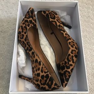 Real leather leopard heels